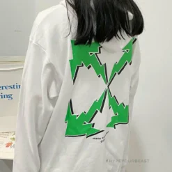 HypeYourBeast Off-White Green Hoodie - White Hoodies & Jackets