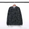 Hypeyourbeast Clothes BAPE Classic Ape Head Embroidered Camouflage Long Sleeve Shirt 'GREY'