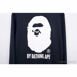 Hypeyourbeast BAPE Behind The Great Ape-Man Head Long Sleeve Shirt'DARK BLUE'