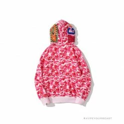 HypeYourBeast Clothes BAPE Camo Hoodie Shark Head PINK