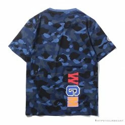 Hypeyourbeast BAPE Camouflage Shark Head Classic Cotton Short Sleeve Tee Shirt 'BLUE' Clothes