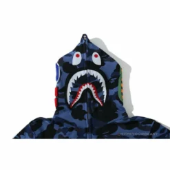 Hypeyourbeast Clothes BAPE Camo Hoodie Shark Head'NAVY BLUE'
