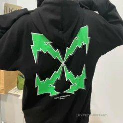 HypeYourBeast Hoodies & Jackets Off-White Green Hoodie - Black