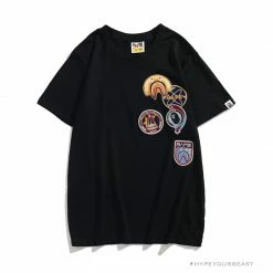 Hypeyourbeast Clothes BAPE Shark Head Crazy Patch Tee Shirt
