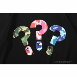 Hypeyourbeast Clothes BAPE Camouflage Three-Color Question Mark Tee Shirt'BLACK'