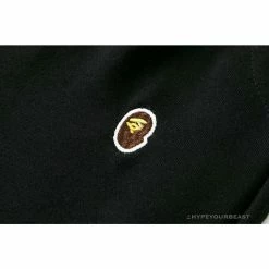 Hypeyourbeast BAPE Classic Ape Head Embroidered Standard Cotton Terry Pants'BLACK' Clothes