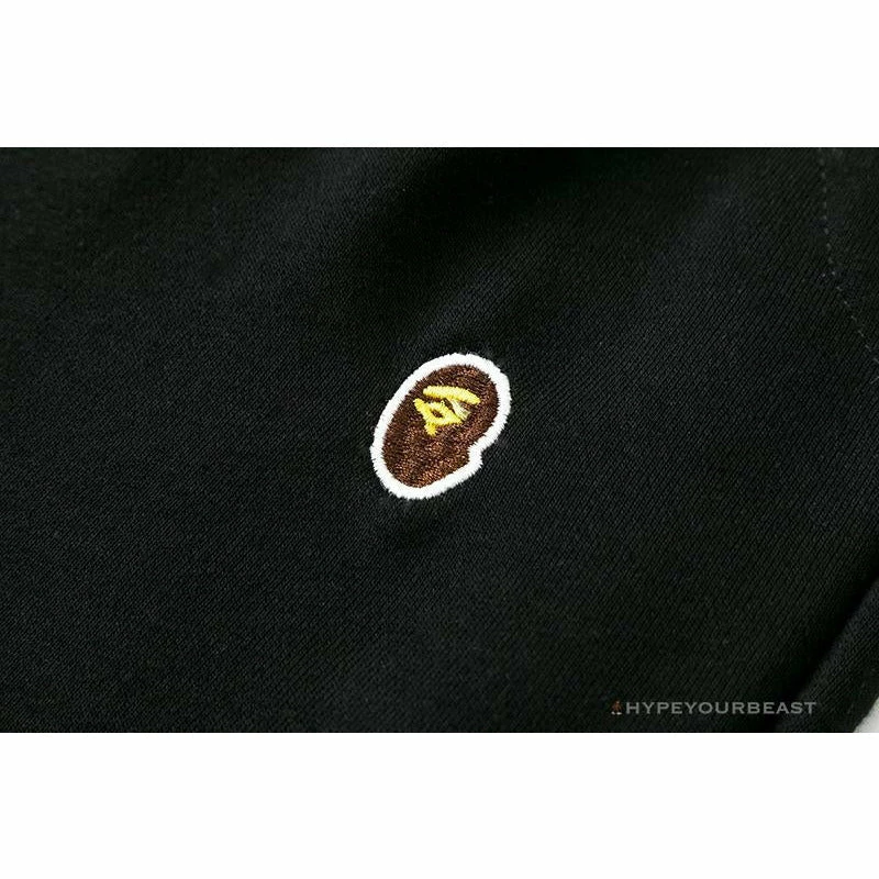 Hypeyourbeast BAPE Classic Ape Head Embroidered Standard Cotton Terry Pants 'BLACK' Clothes