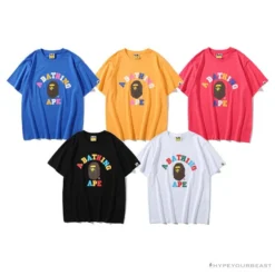 Hypeyourbeast Clothes BAPE Little Ape Head Colorful Classic Tee Shirt'BLUE'