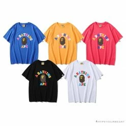 Hypeyourbeast BAPE Little Ape Head Colorful Classic Tee Shirt'BLACK' Clothes