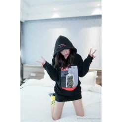 Hypeyourbeast Clothes BAPE Marilyn Monroe Camouflage Suspender Hoodie'BLACK'