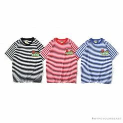 Hypeyourbeast Clothes BAPE Baby Milo Sesame Street Striped Tee Shirt'BLACK'