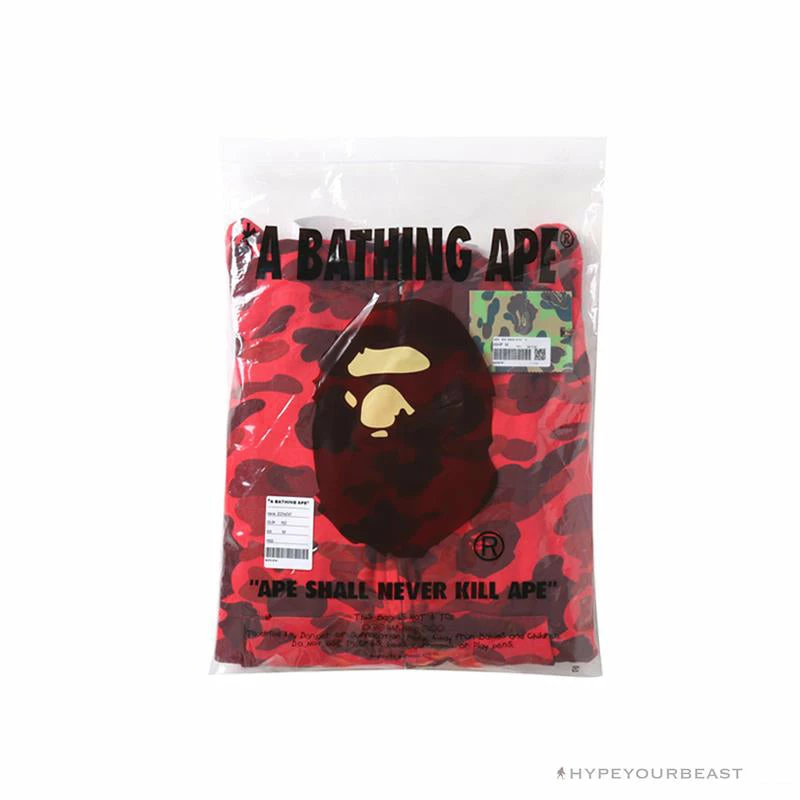 Hypeyourbeast Clothes BAPE Camo Hoodie Shark Head 'RED'