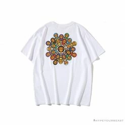 Hypeyourbeast BAPE Baby Milo Ring Colorful Kaleidoscope Tee Shirt 'WHITE' Clothes