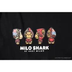 Hypeyourbeast BAPE Baby Milo Red Shark Hat Little Monkey Tee Shirt'BLACK'