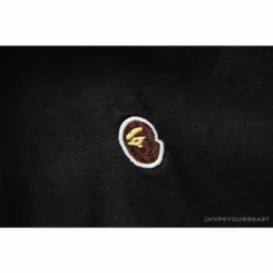 Hypeyourbeast Clothes BAPE Classic Embroidered Logo Ape Head Tee Shirt'BLACK'