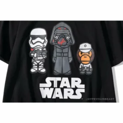 Hypeyourbeast BAPE X Star Wars Collaboration Black Warrior Tee Shirt'BLACK'