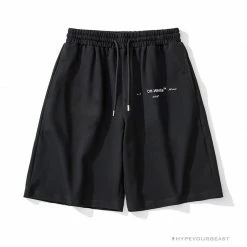 Hypeyourbeast Pants OFF-WHITE Dimensional Sketch Shorts 'BLACK'