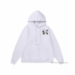HypeYourBeast Off White Hoodie Jabba Flower - White Hoodies & Jackets