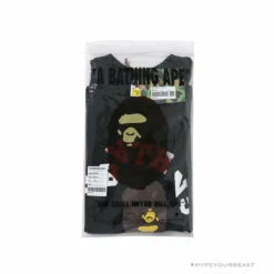 Hypeyourbeast BAPE Messy Letters Upside Down Little Ape Head Tee Shirt'BLACK'