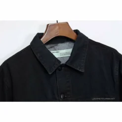 Hypeyourbeast OFF-WHITE Autumn And Winter New ️Back Blue Arrow Wash Denim Jacket Hoodies & Jackets