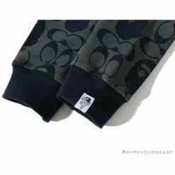 Hypeyourbeast BAPE X COACH Co-Branded Dark-Blue Hoodie Clothes