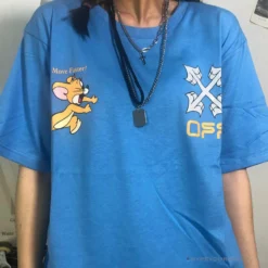 Hypeyourbeast OFF-WHITE Jerry Move Faster Tee Shirt'BLUE'