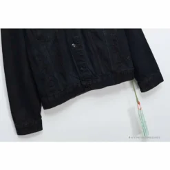 Hypeyourbeast OFF-WHITE Autumn And Winter New ️Back Blue Arrow Wash Denim Jacket Hoodies & Jackets