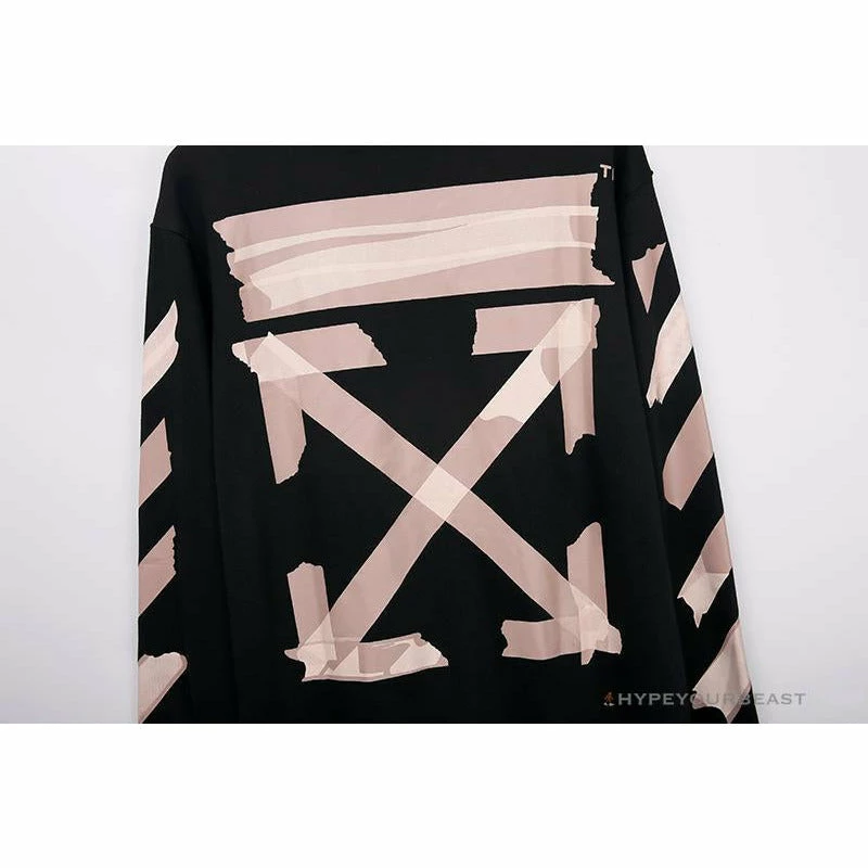 Hypeyourbeast OFF-WHITE Rubber Strip Arrow Long Sleeve Shirt 'BLACK'