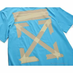 Hypeyourbeast OFF-WHITE Explosive Strip Basic Arrow Tee Shirt'BLUE' T-Shirts