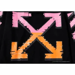 Hypeyourbeast OFF-WHITE Pink Orange Arrow Hoodie'BLACK' Hoodies & Jackets