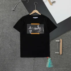 Hypeyourbeast T-Shirts OFF-WHITE Orange Hand Tee Shirt'BLACK'