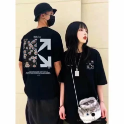 Hypeyourbeast T-Shirts OFF-WHITE Daisy Graffiti Arrow Conley Tee Shirt'BLACK'