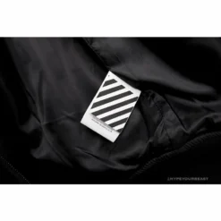 Hypeyourbeast OFF-WHITE 20FW New Logo Hooded Leather Jacket Black Hoodies & Jackets