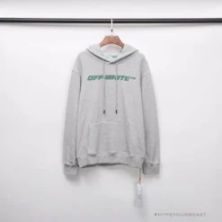 Hypeyourbeast Hoodies & Jackets OFF-WHITE Hand-Painted Utility Pole Worker Hoodie 'GREY'