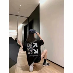 Hypeyourbeast T-Shirts OFF-WHITE Daisy Graffiti Arrow Conley Tee Shirt'BLACK'