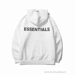 HypeYourBeast FOG Hoodie Reflective ‘ESSENTIALS’ White Hoodies & Jackets