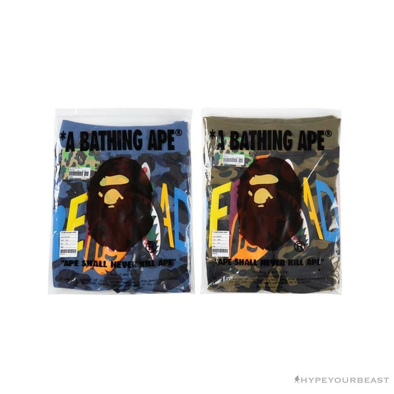 Hypeyourbeast BAPE X READYMADE Tiger Head Foam Camouflage Shorts 'BLUE' Clothes