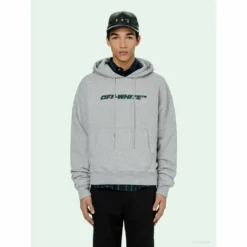 Hypeyourbeast Hoodies & Jackets OFF-WHITE Hand-Painted Utility Pole Worker Hoodie'GREY'