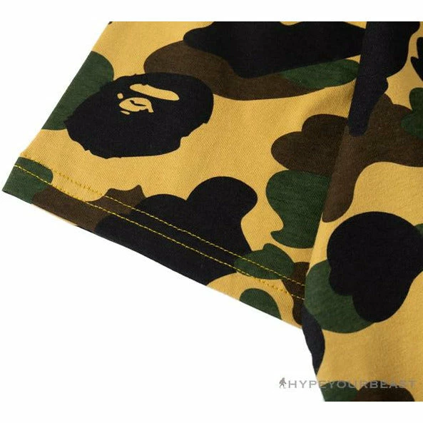 Hypeyourbeast Clothes BAPE KIDS Elbow Hug Gorilla Camouflage Tee Shirt 'YELLOW'