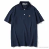 Hypeyourbeast BAPE Solid Color Versatile Embroidered Ape Head Small Badge Polo Shirt 'BLUE'