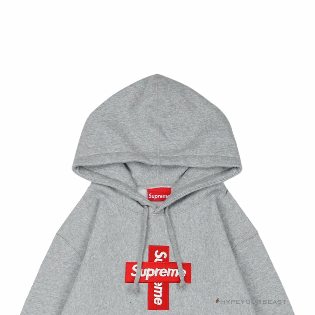 HypeYourBeast Hoodies & Jackets Supreme Cross Box Logo Hoodie Grey