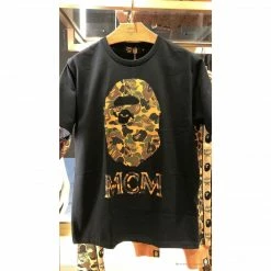 Hypeyourbeast BAPE X MCM Camouflage Ape Head Tee Shirt'BLACK'