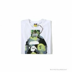 Hypeyourbeast BAPE Green Ape Head Blue Storm Tee Shirt'WHITE' Clothes