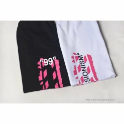 Hypeyourbeast OFF-WHITE 99 X Pink Arrow Shorts'BLACK'