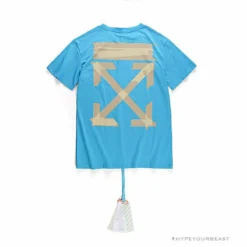 Hypeyourbeast OFF-WHITE Explosive Strip Basic Arrow Tee Shirt 'BLUE' T-Shirts