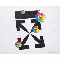 Hypeyourbeast T-Shirts OFF-WHITE Takashi Murakami Sunflower Tee Shirt'WHITE'
