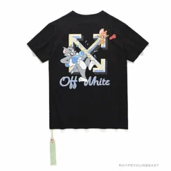 Hypeyourbeast OFF-WHITE Summer Tom And Jerry Print Tee Shirt'BLACK' T-Shirts