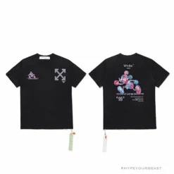 Hypeyourbeast T-Shirts OFF-WHITE Joint Running Mickey Mouse Arrow Tee Shirt'BLACK'