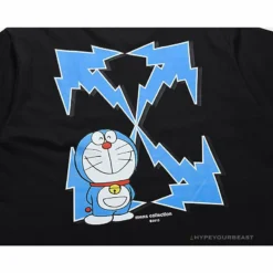 Hypeyourbeast OFF-WHITE Spoof Doraemon Arrow Tee Shirt'BLACK' T-Shirts