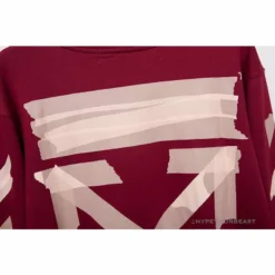Hypeyourbeast OFF-WHITE Rubber Strip Arrow Long Sleeve Shirt'WINE RED' Shirts